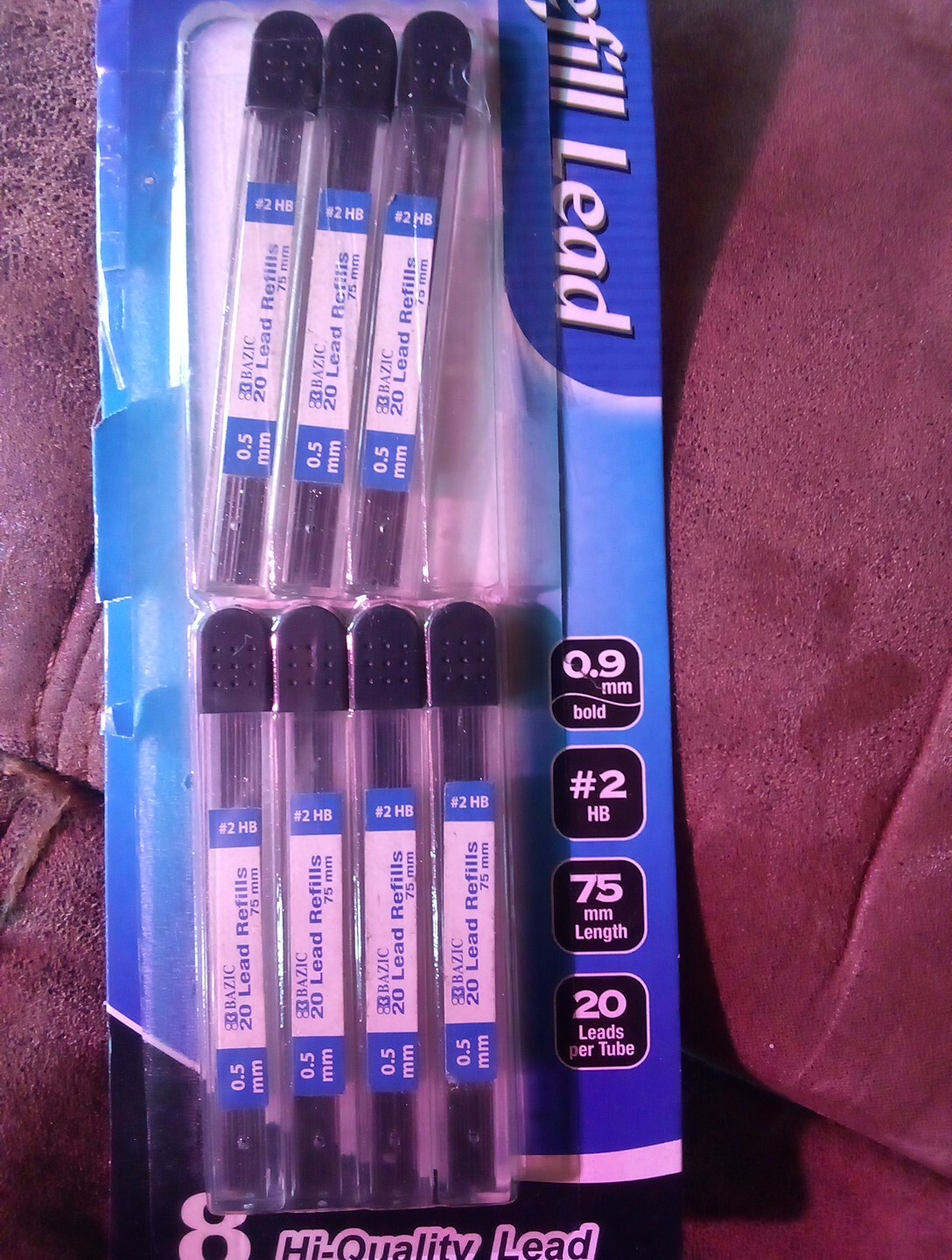 Mechanical Pencil Refill Lead 0.9mm #2B 75mm Length Bazic 140 pcs