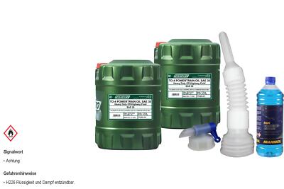 40L FANFARO FF TO-4 Powertrain Oil SAE 30 Motoröl  Auslaufhahn Schlauch Reiniger