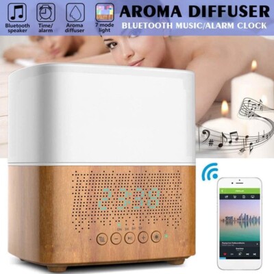 Smart Luftbefeuchter Diffusor + Lautsprecher + Wecker + 7 Farben LED Nachtlicht