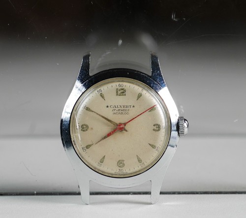nice vintage calvert 17 jewels incabloc swiss made man watch