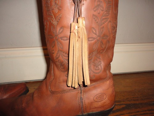 ROPER Women's Brown Leather Pointed Toe Western Boots With Tassel Size 7 - Picture 2 of 9