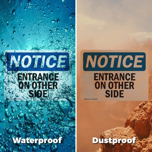 (2 Pack) Entrance On Other Side OSHA Notice Sign Decal Metal Plastic - Imagen 6 de 22