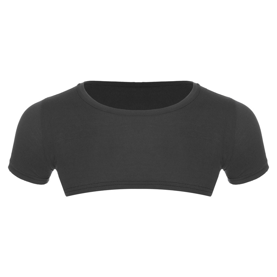 Round Neck Short Sleeve Cropped Sports Top