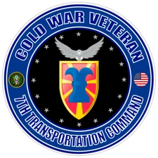 Cold War Veteran 7th Transportation Command Bumper Sticker Military Decal 5"