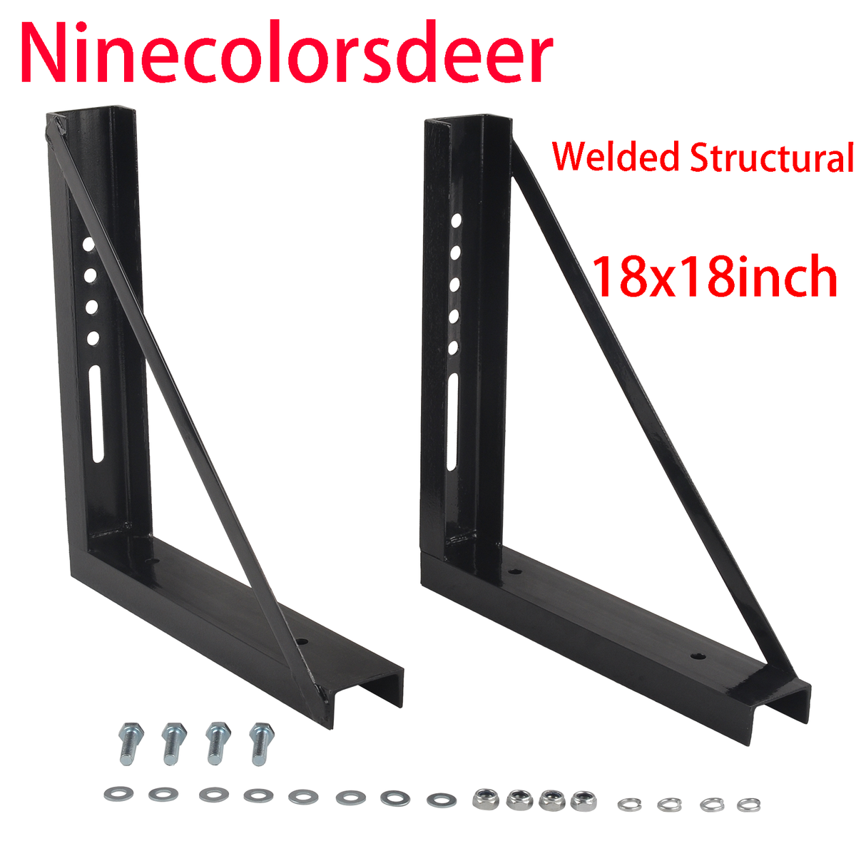 GESEXI 18"x24" Bolted Steel Mounting Brackets For Trailer Tool Box – Set Of 2, Black Powder Coat, Heavy Duty