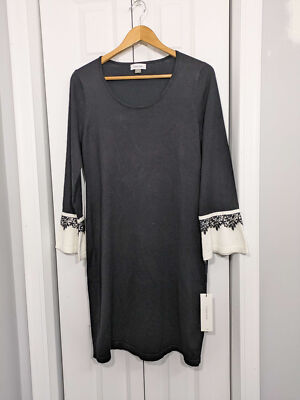 Calvin Klein NWT Women's Size Large Midi Shift Dress Black