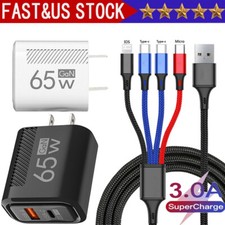 GaN 65W Fast Charging Type C Wall Charger  4-IN-1 Cable For Google 9 Pro 8 7 6