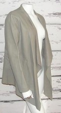 Raw + Femme~leather~goatskin *open-front Drapery~slouchy Asymmetric Jacket~42