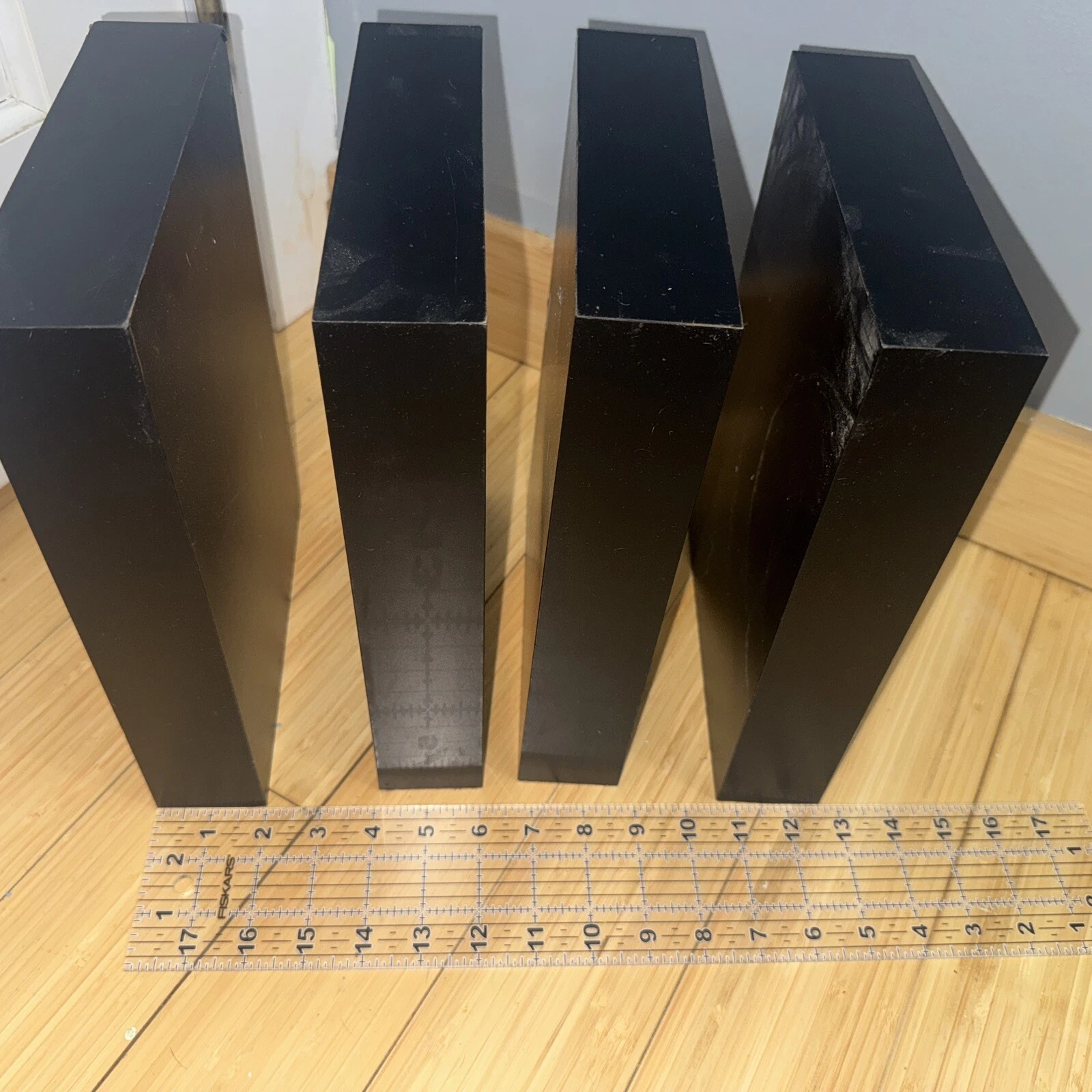 4 PACK Floating Shelves, Black Wall Shelves, 11x8x2in Dimension