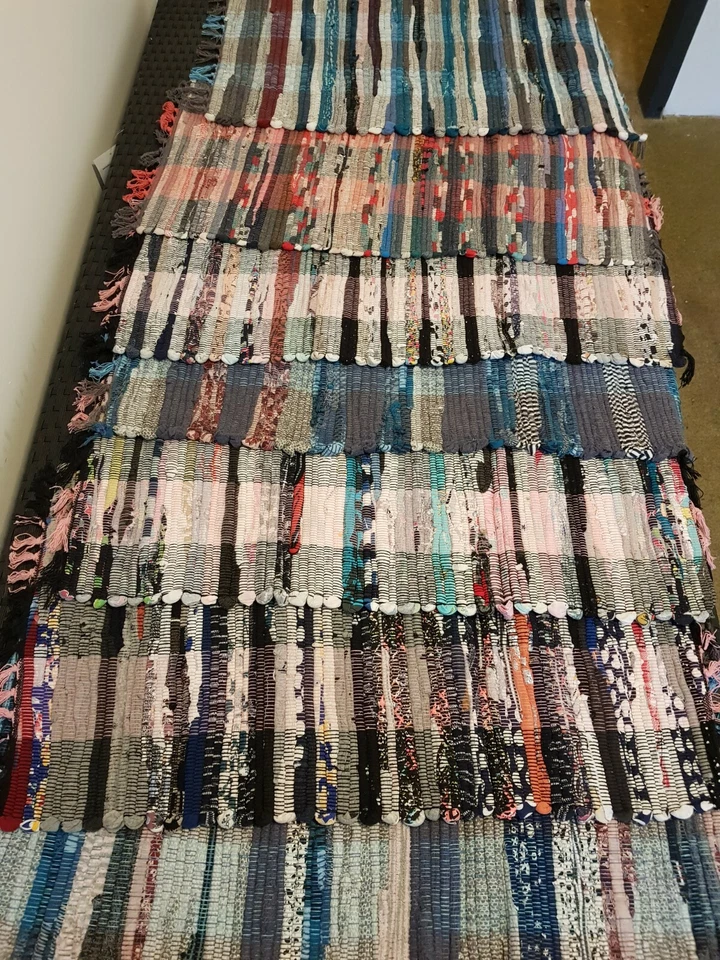 Flickenteppich Handwebteppich Fleckerl Teppich 100% Baumwolle Bunt Läufer Küche  - Bild 2 von 4