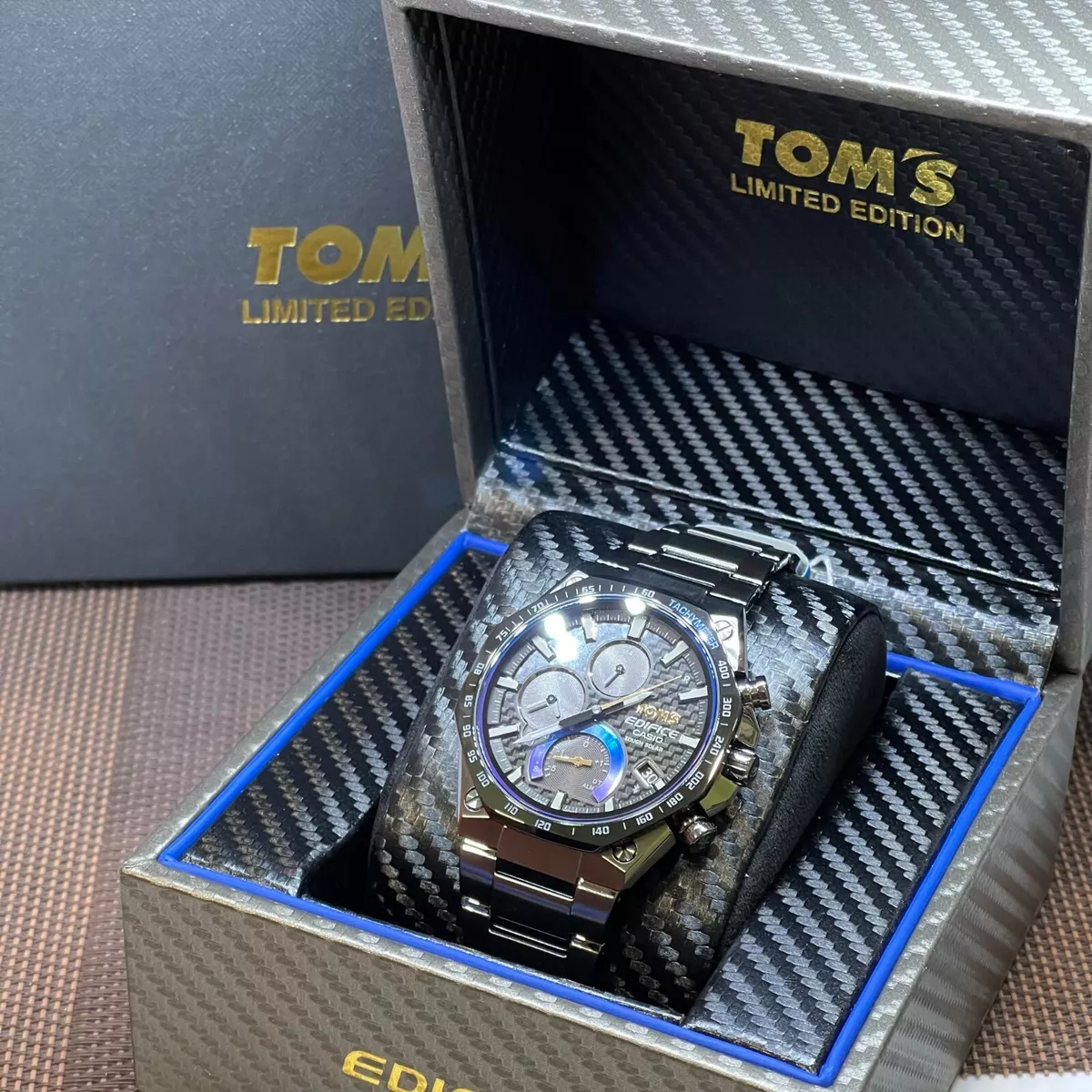 Casio Edifice EQB-1100TMS-1A TOM'S Limited Edition Black Slim Solar Men's Watch