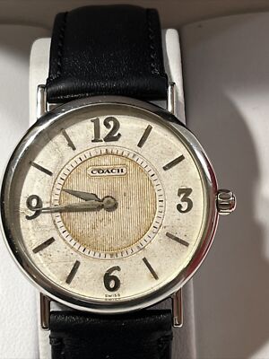 Vintage Coach Black Leather Strap Watch with Silver Dial COACH WATCH W502B QUARTZ DATE LEATHER STRAP WORKING WITH BOX  main image 2