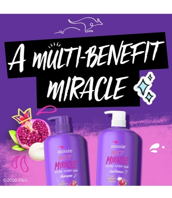 Aussie Multi Miracle Shampoo with Pomegranate Shea Butter 33.8 fl oz - Image 2 of 3