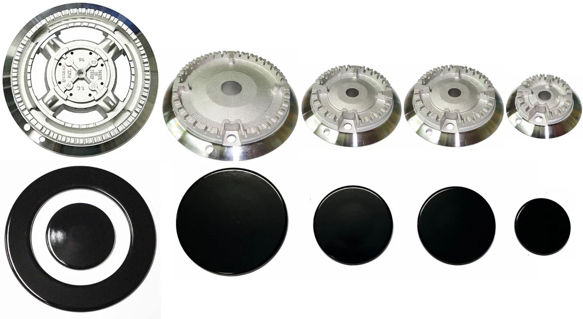 Ariston Kit 4 Bruciatori+Piattelli Spartifiamma 3 Fuochi + Tripla