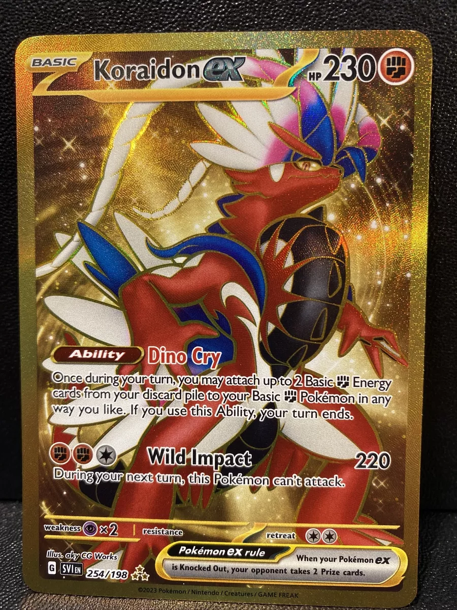 Pokemon TCG Restocks & News on X: High Quality look at Gold Secret Rare  Miraidon & Koraidon ex from Scarlet & Violet ex! 🔥 #PokemonTCG   / X