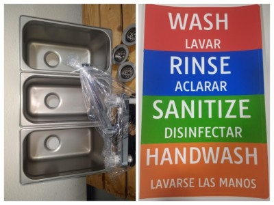 STANDARD SMALL 3 Compartment Sink  EXTRA VALUE SET For Portable Concession sinks