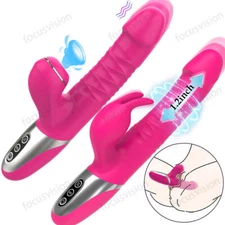 Rabbit Vibrator Massager G-Spot Clit Dildo Vibrator Sucker Sex Toys for Women US