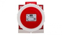 Feste Steckdose 16A 4P 400V Rot IP67 /Ohne Verschraubung/ 1142-6