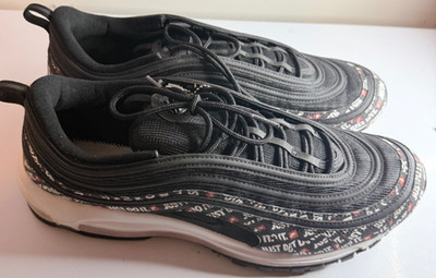 Nike Air Max 97 Just Do It Shoes Mens Black Sneakers AT8437-001 SZ 14 USED