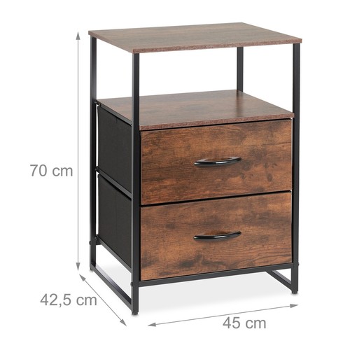 Comodini Camera Letto Cassetti Tavolino Laterale Divano HLP: 70x45x42,5cm Set 2 - Foto 4 di 9