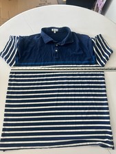 Peter Millar Summer Comfort Polo Shirt Mens 2XL Blue Striped Short Sleeve Preppy