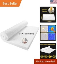 Thermal Insulation Baffle 32" x 24" x 1" - Easy Install Ceramic Fiber Blanket