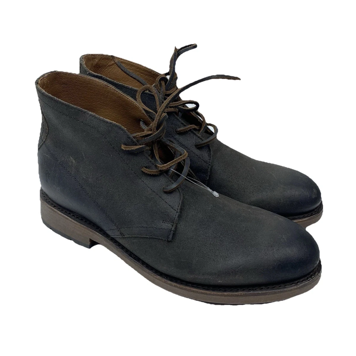 Frye Desert Chukka Boots Mens Size 13 D Black Leather Lace Up Ankle Crepe Sole Frye Chukka Boots Mens 9 D Black Leather Desert Lace Up  main image 2
