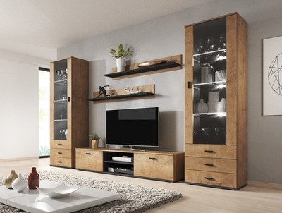  SOHO 4 Set (RTV180 Schrank + 2x S1 Schublade + Fachböden) Eiche lefkas Cama MEB