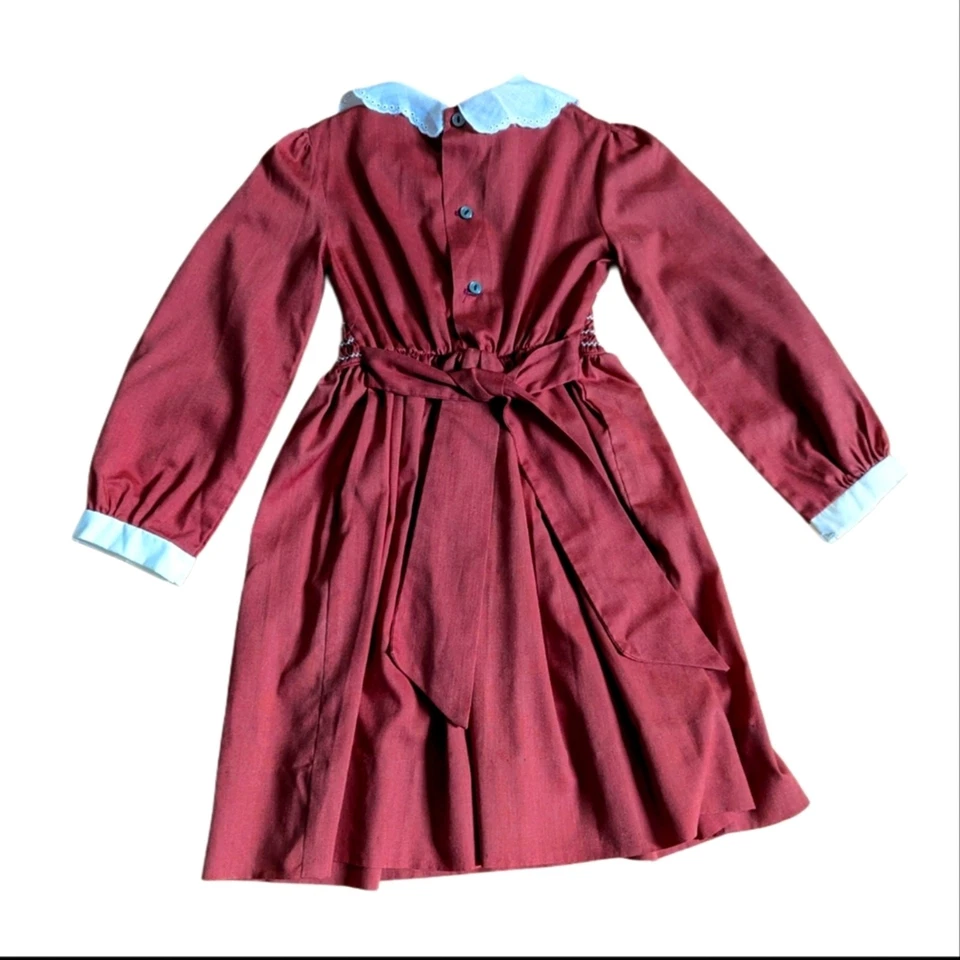 Vestido de pradera vintage Polly Flinders bordado a mano manga larga Foto 2 de 4