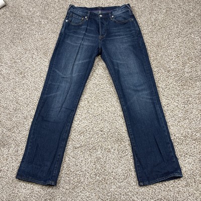 Paul Smith Men s Straight Denim Jeans Blue Size 30 (29x29) Button Fly