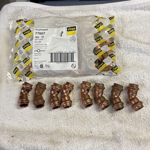 Viega 77607 ProPress 1/2" x 1/2" 45° Copper Elbow LOT OF 18 FREE SHIPPING