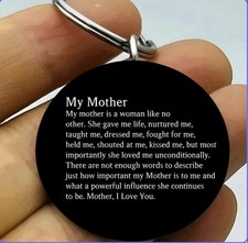 To My Mom Love Family Mother Mommy Quote Sweet Quote Keychain Bag Charm Reminder