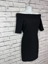 River Island Women’s Black Off Shoulder Bodycon Dress Size 10