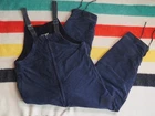 VTG 40s WW2 USN Navy Blue Canvas Lined Faded Deck Military 38W Bibs Overalls L