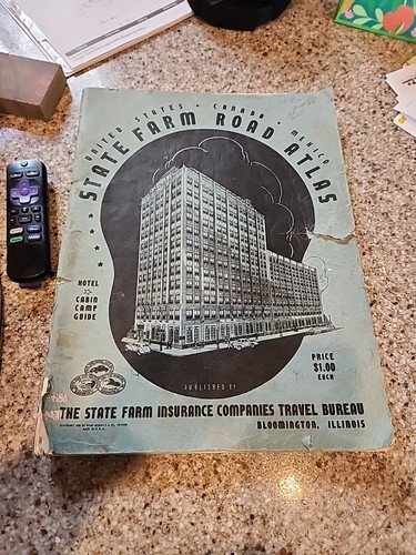 Vintage 1939 State Farm Road Atlas United States Canada Mexico By Rand McNally