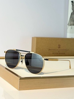 Brunello Cucinelli Oliver Peoples Sunglasses Gold Frame Gray Lens Unisex