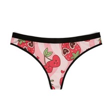 Cute Strawberry Heart Pattern Thong  Women's Thong