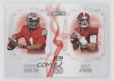 2021 MATTE Dueling Guns White - Red Smoke 57/199 Justin Fields Mac Jones he0