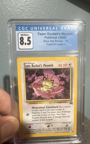 Team Rocket's Meowth 18/53 Wotc Promo CGC 8.5 Pokemon League