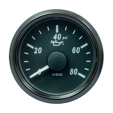 VDO SingleViu 52mm 2-1/16" Oil Pressure Gauge - 80 PSI - 240-33 Ohm