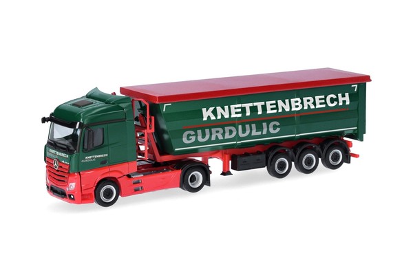 Herpa 318518 Mercedes-Benz Actros Streamspace Stahlmulden-Sattelzug Knettenbr...-image