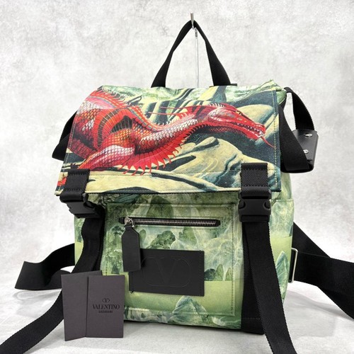 Valentino Dragon Print Backpack Black Used Authentic