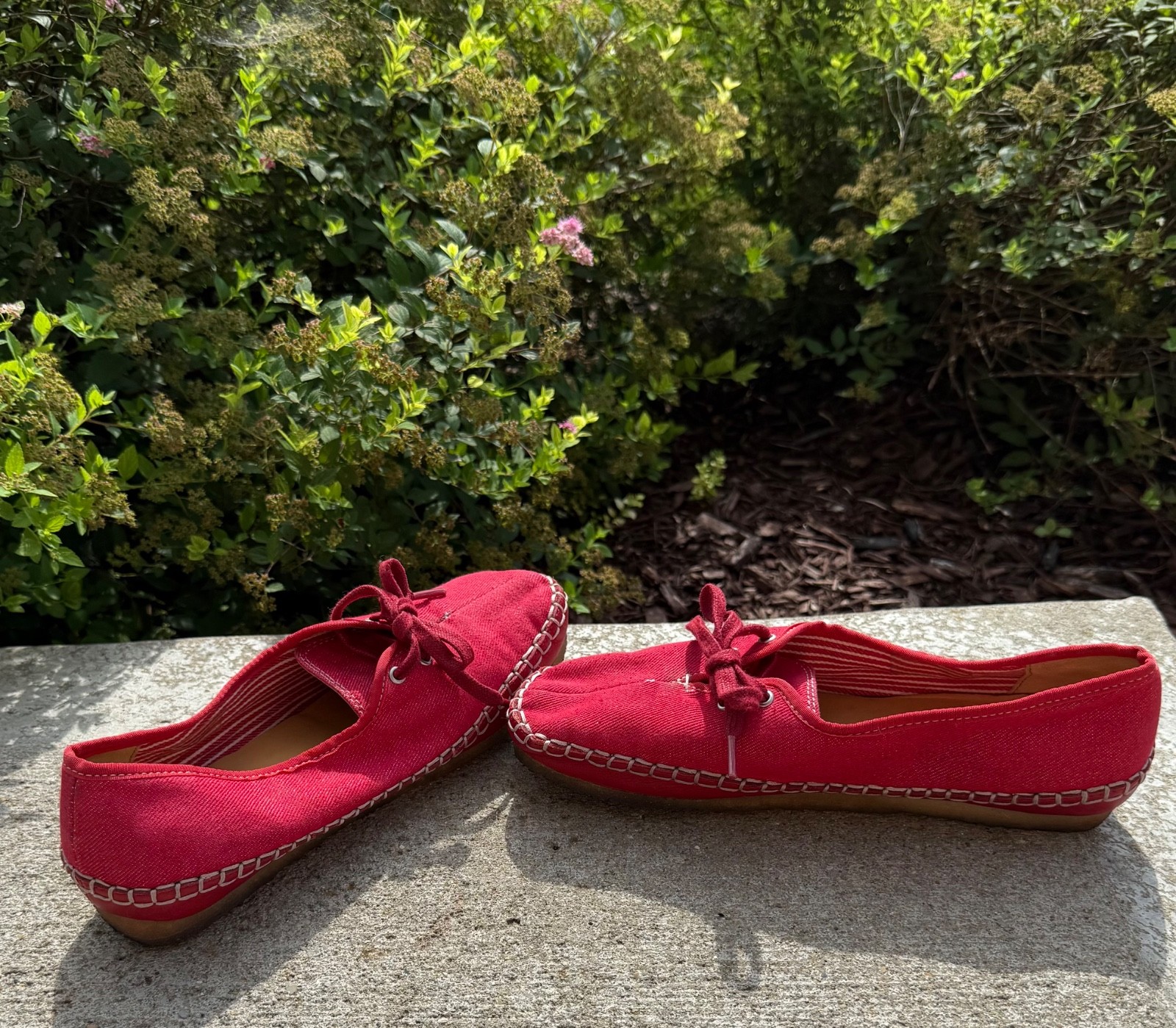 SAOLA Scarpa mocassini Clarks originale Faraway Beach tela suola crepe taglia 7