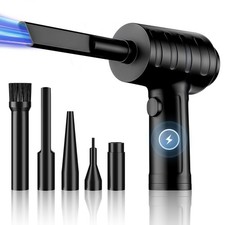 Compressed Air Duster - 51,000 RPM, 3 Adjustable Gears, 5 Nozzle Attachments,...