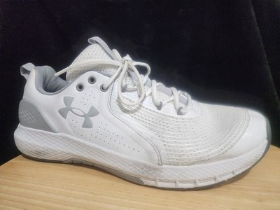 Mens Under Armour White Leather Charged Commit Athletic Shoes Size 13
