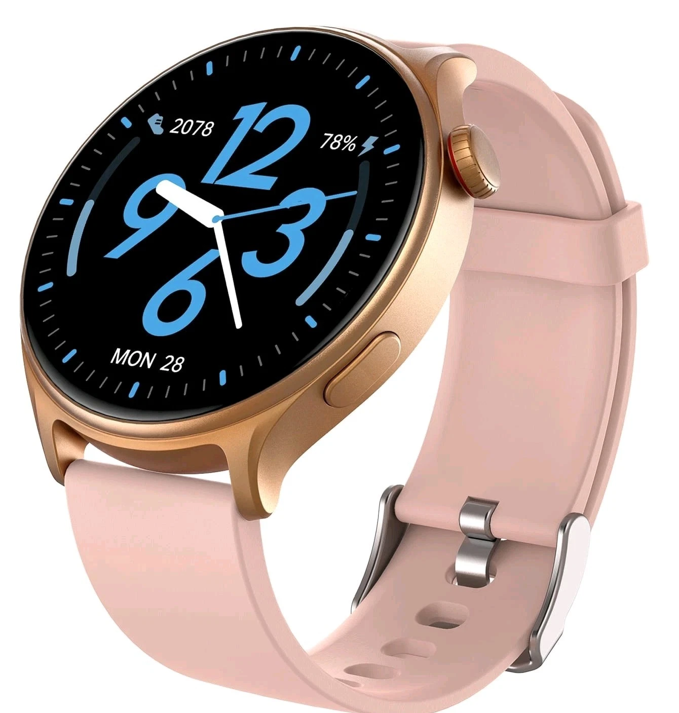 Smart Watch 1.43" HD Display Bluetooth Call Heart Rate Fitness Tracker Gold/Pink