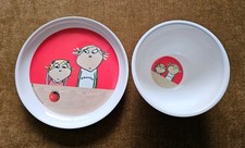 Charlie and Lola Melamine Plate and Dish Set Made by Zak Designs 2000s