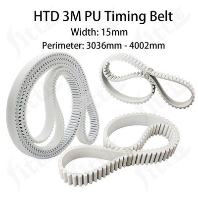Zahnriemen HTD-3M Profil Breite 15mm Geschlossener Polyurethan-Riemen Stahlkern