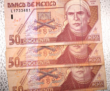 LOT OF 3 2000s  MEXICO 50 Pesos  Rednot RANDOM SERIES GREAT CONDITION CRISP JD20