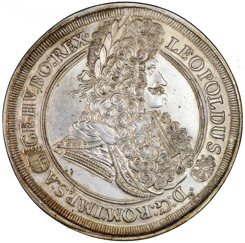 UNGARN Leopold I. Taler 1696, Kremnica (Körmöcbánya) STEMPELFRISCH AUSGEZEICHNET